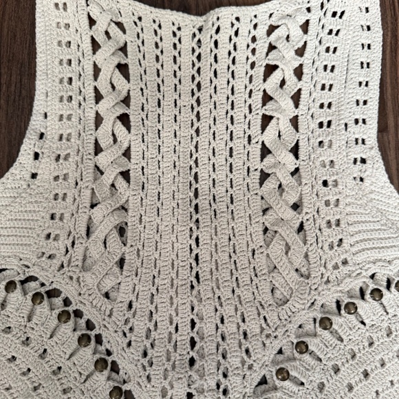 Anthropologie One Girl Who Cream Crochet Sweater - Picture 9 of 10